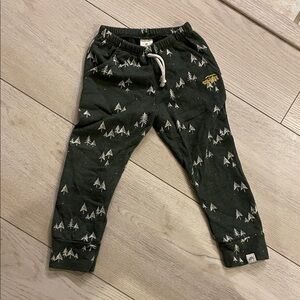 Kids Tree Pattern Joggers - Black